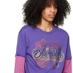 BLUEMARBLE Rhinestone Double Sleeve Cotton Street ware Shirt XL - DEAD STOCK